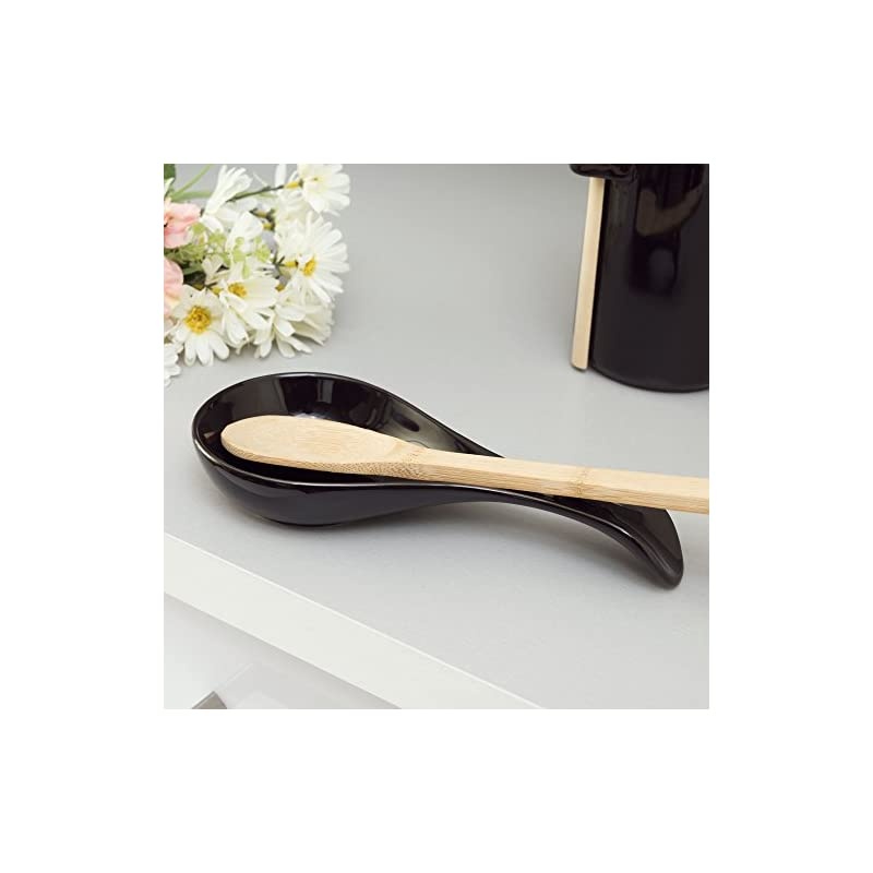Spoon Rest, 10.50" x 4.37" x 1.50", Black