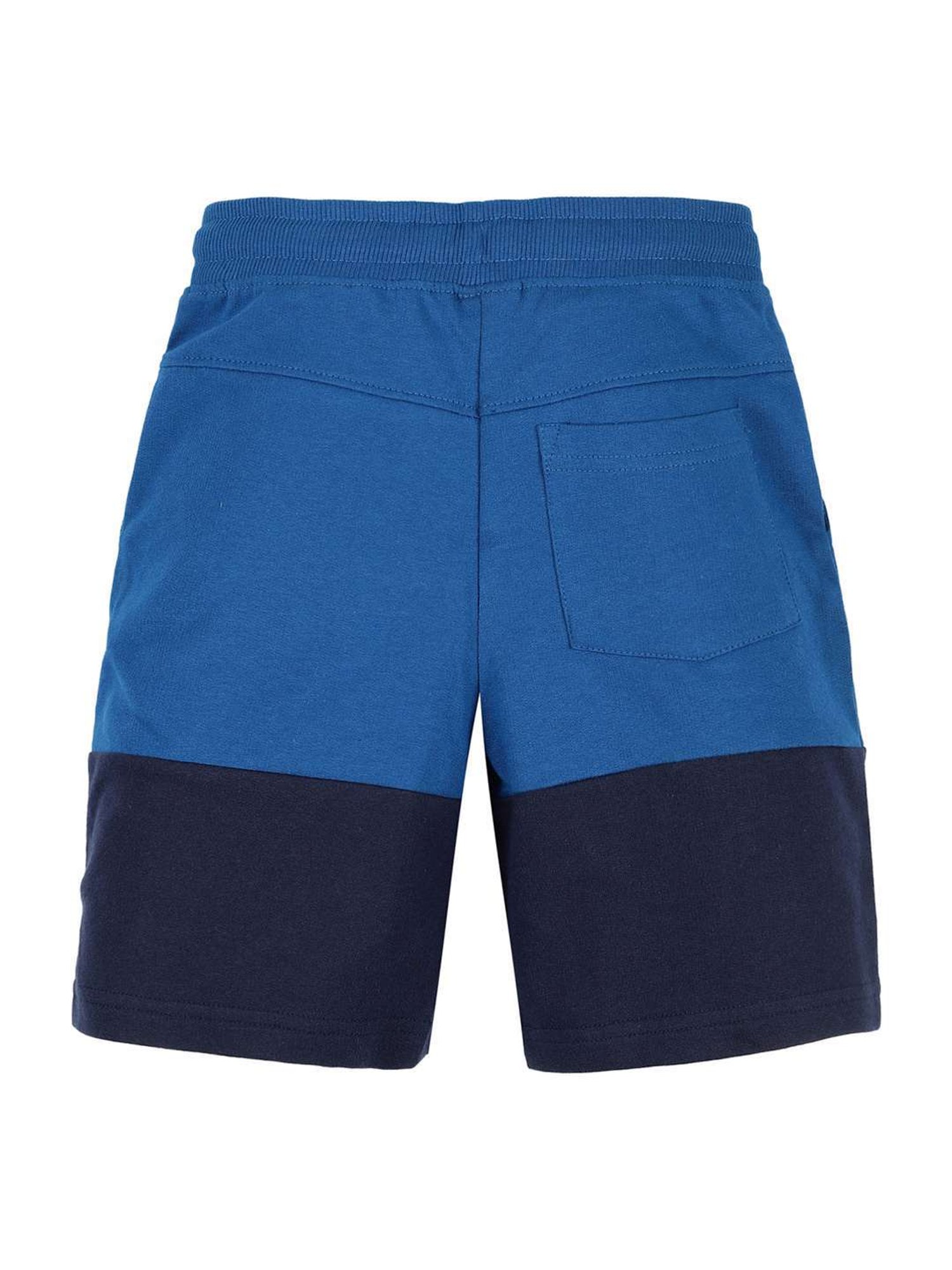 Plum Tree Kids Blue Cotton Color Block Shorts