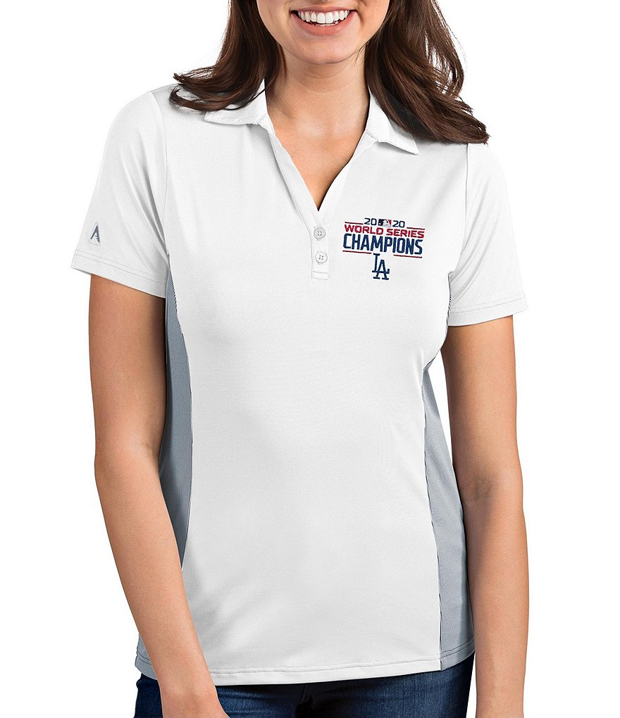 Antigua Women's MLB Los Angeles Dodgers 2020 World Series Champions Venture Short-Sleeve Polo Shirt