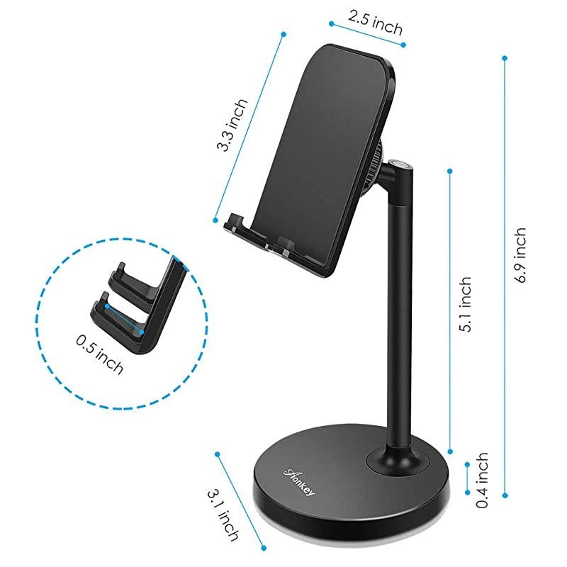 Adjustable Cell Phone Stand Desk Cellphone Holder Compatible with iPhone Xs Max XS XR X 6 6S 7 8 Plus All Android Smartphone iPad Other 713 Tablets