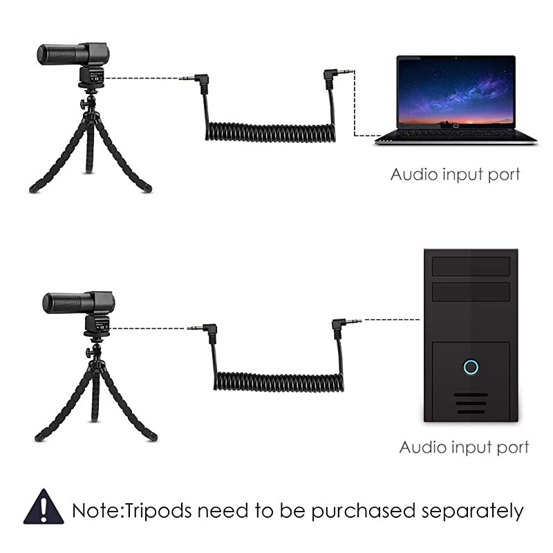 Camera Microphone-Stereo Microphone Adopts X-Y Stereo Pickup Technology Suitable for Digital SLR Camera for Clear and Stable Sound Image Positioning Universal Video Microphone