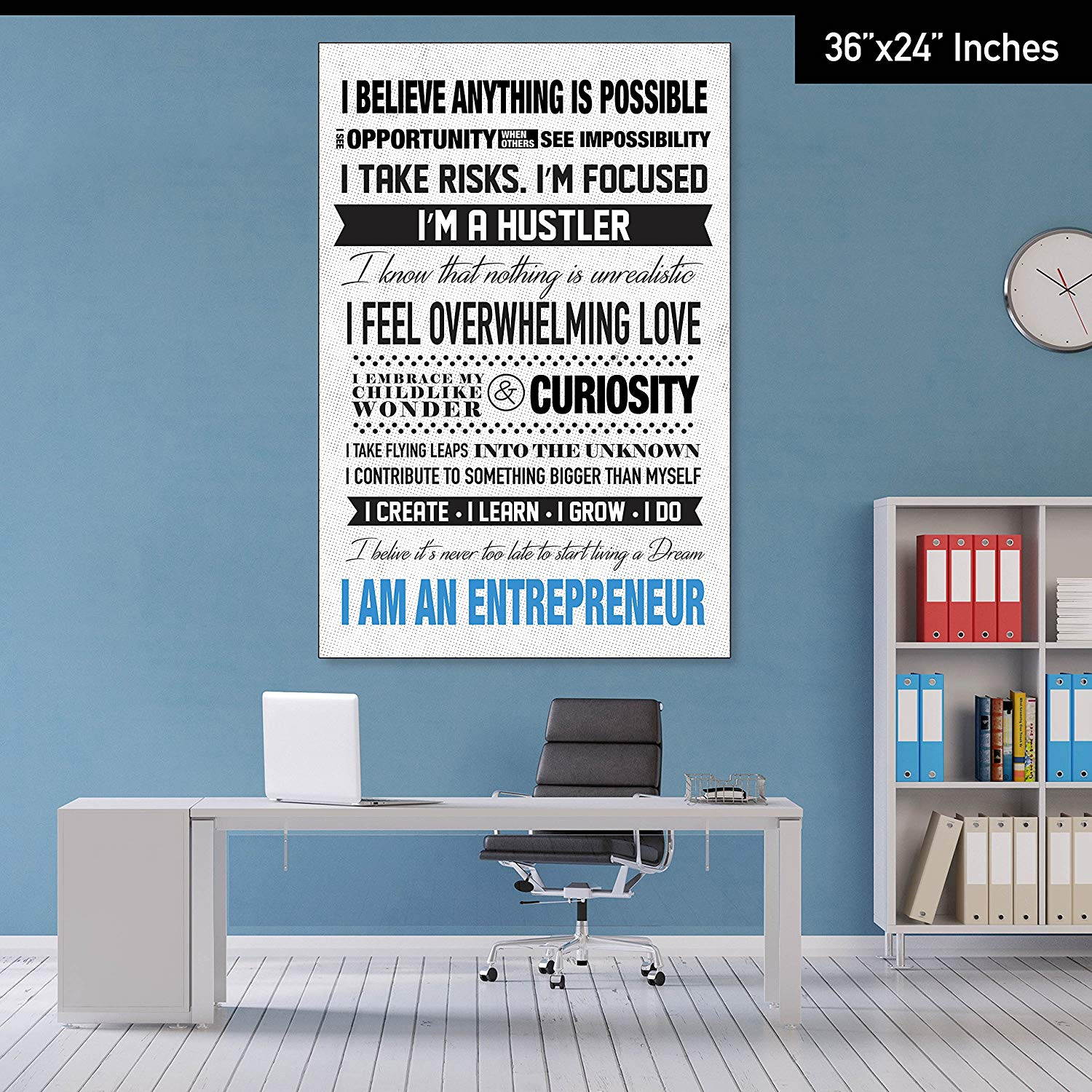 I Am An Entrepreneur Motivational Poster for Home Office Use - Start Your Day Off Right By Reminding Yourself Why You Do What You Do - English Language