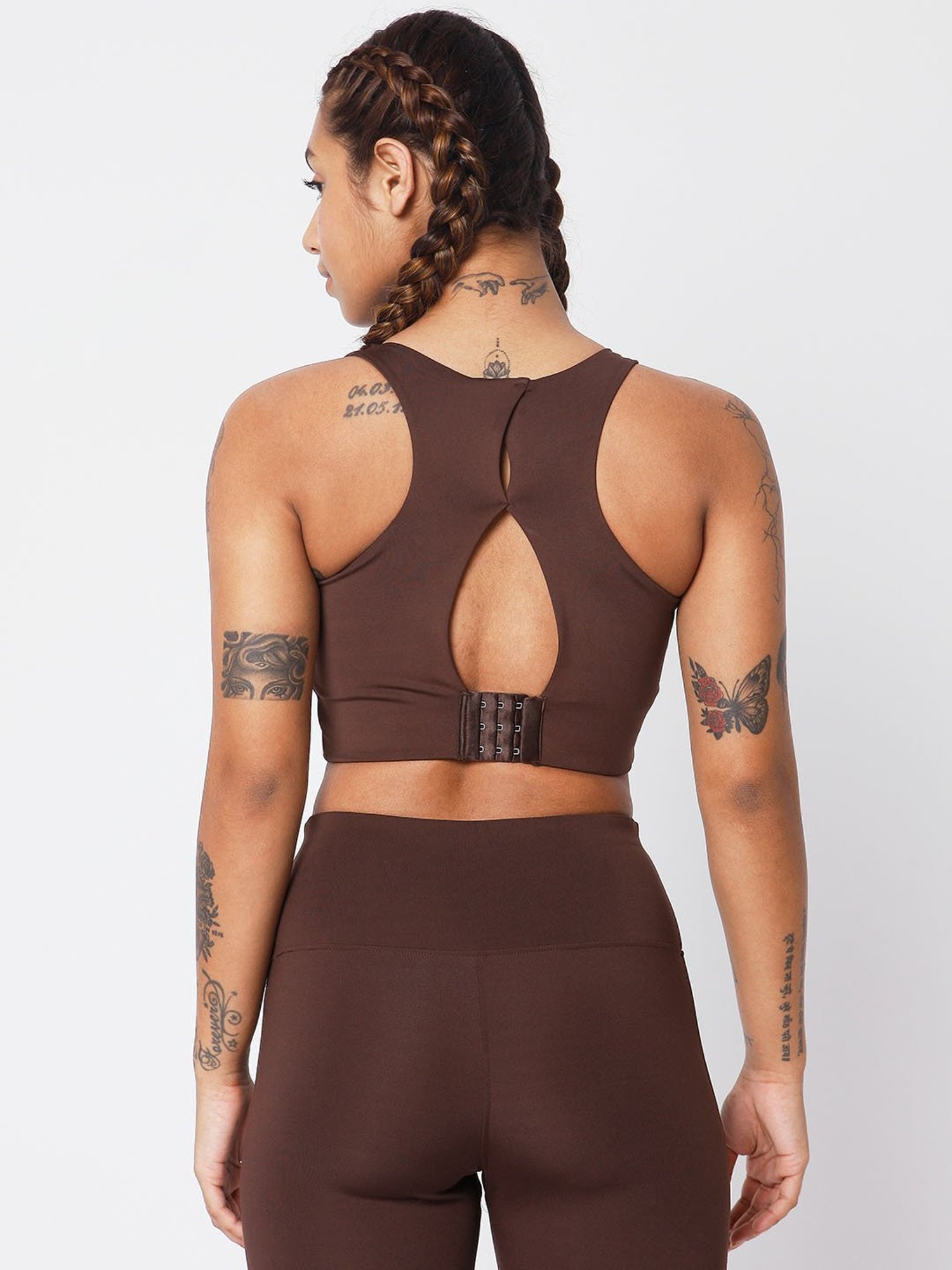 SILVERTRAQ Brown Full Coverage Sports Bra