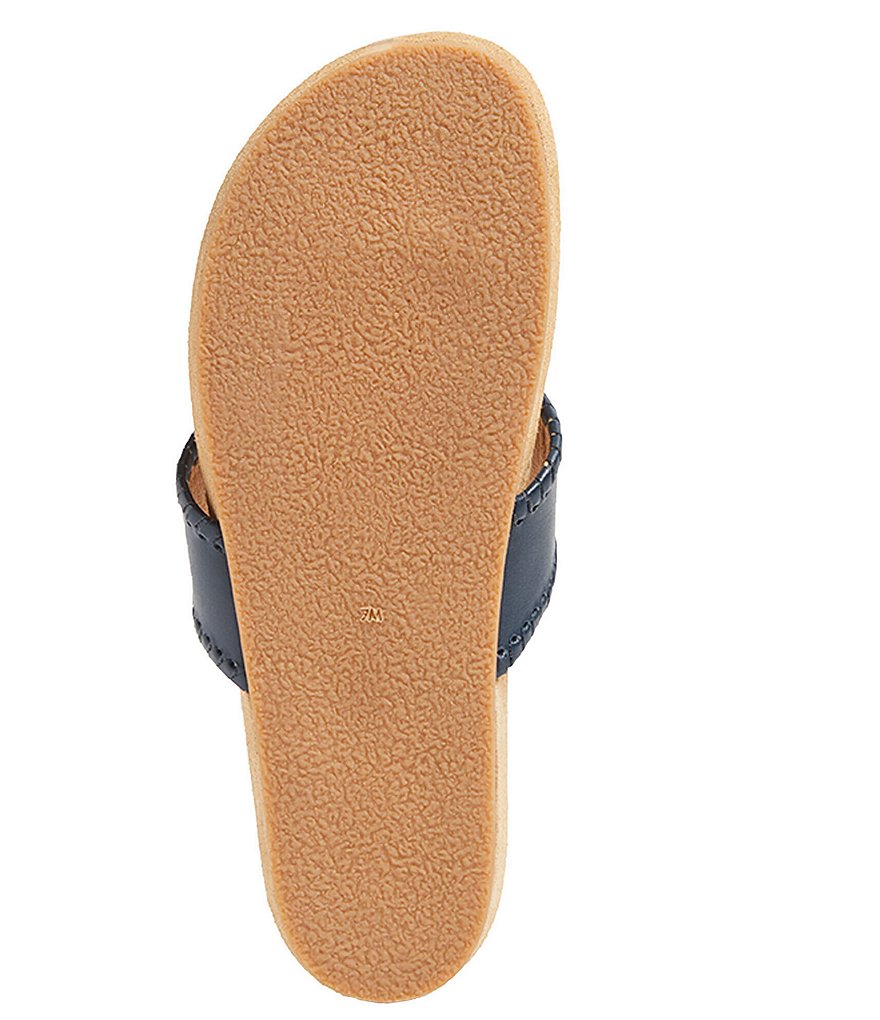 Jack Rogers Jacks Comfort Leather Whipstitch Detail Thong Sandals