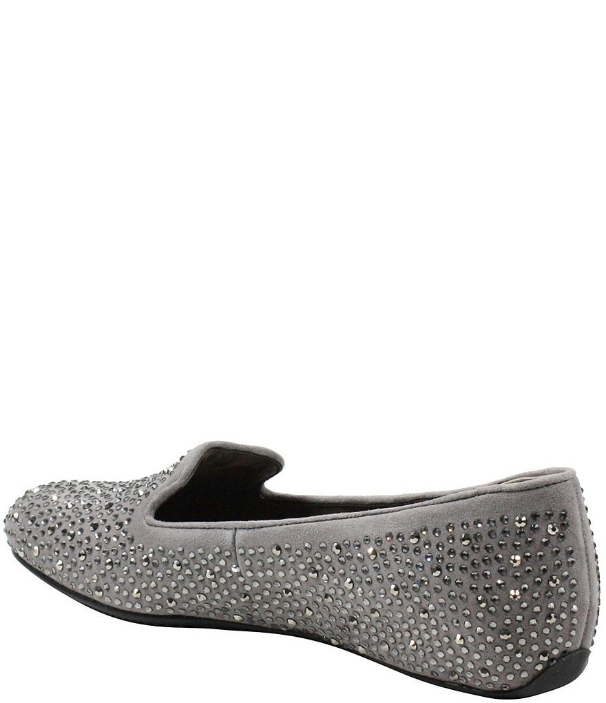 J. Renee Hanuko Suede Rhinestone Slip Ons