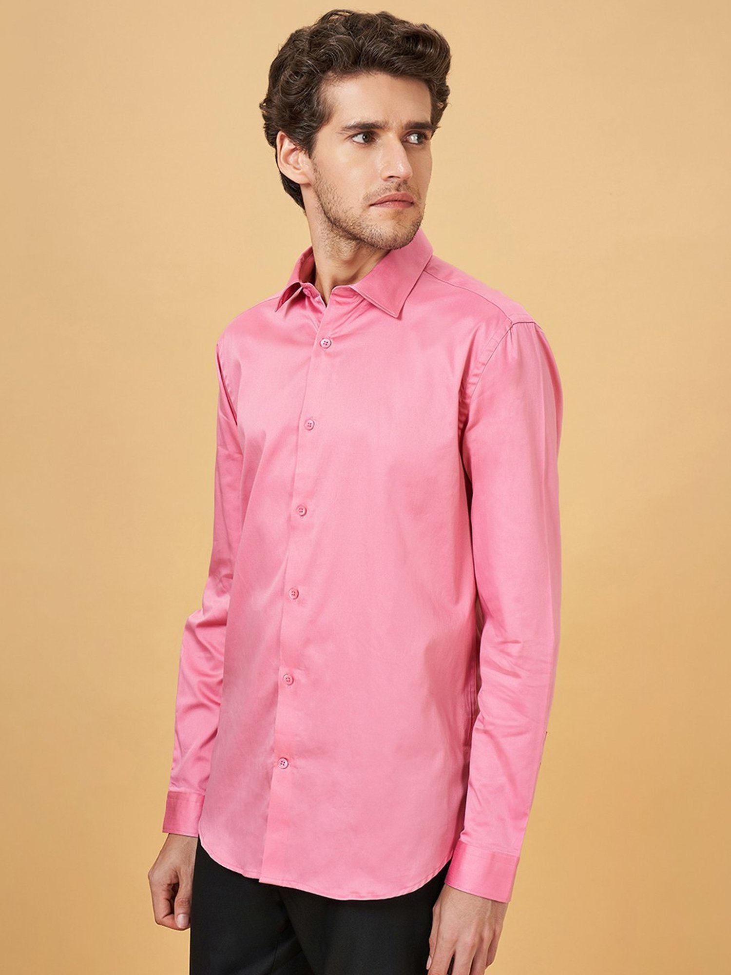 Peregrine By Pantaloons Almond Blossom Cotton Slim Fit Shirt