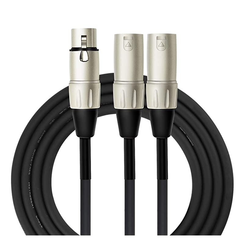 Cable Y30301 1 Foot XLR Female to Dual XLR Male YCable