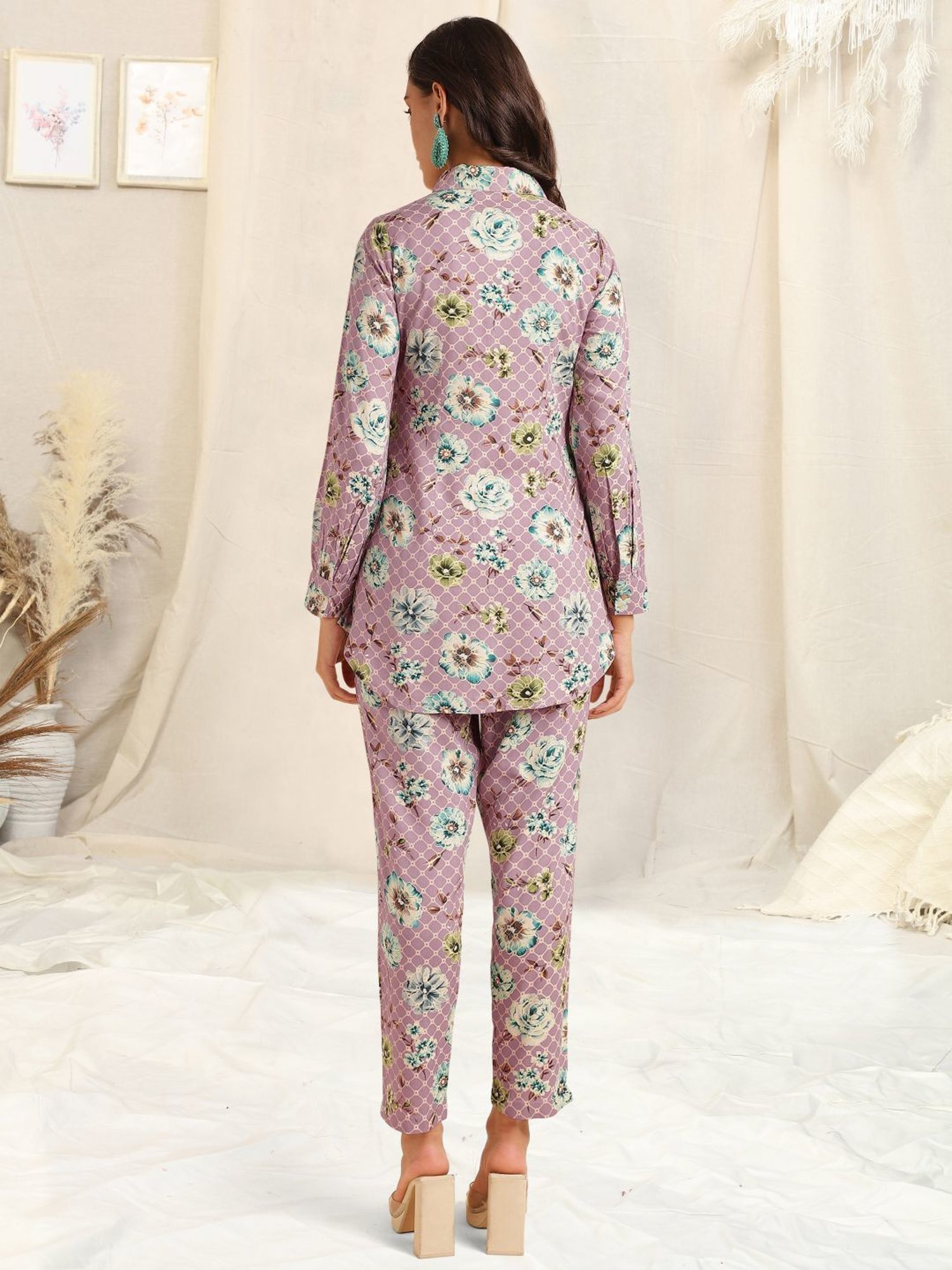 MIRCHI FASHION Purple Printed Shirt Pant Set