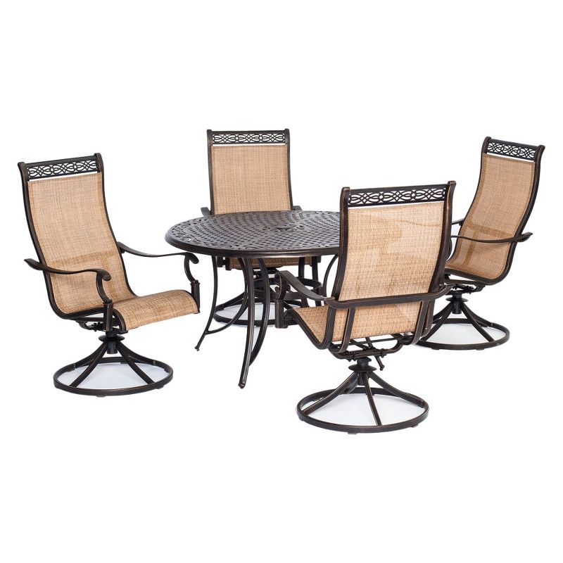 Circi 5pc Outdoor Dining Set - Black and Charcoal - CosmoLiving by Cosmoplitan