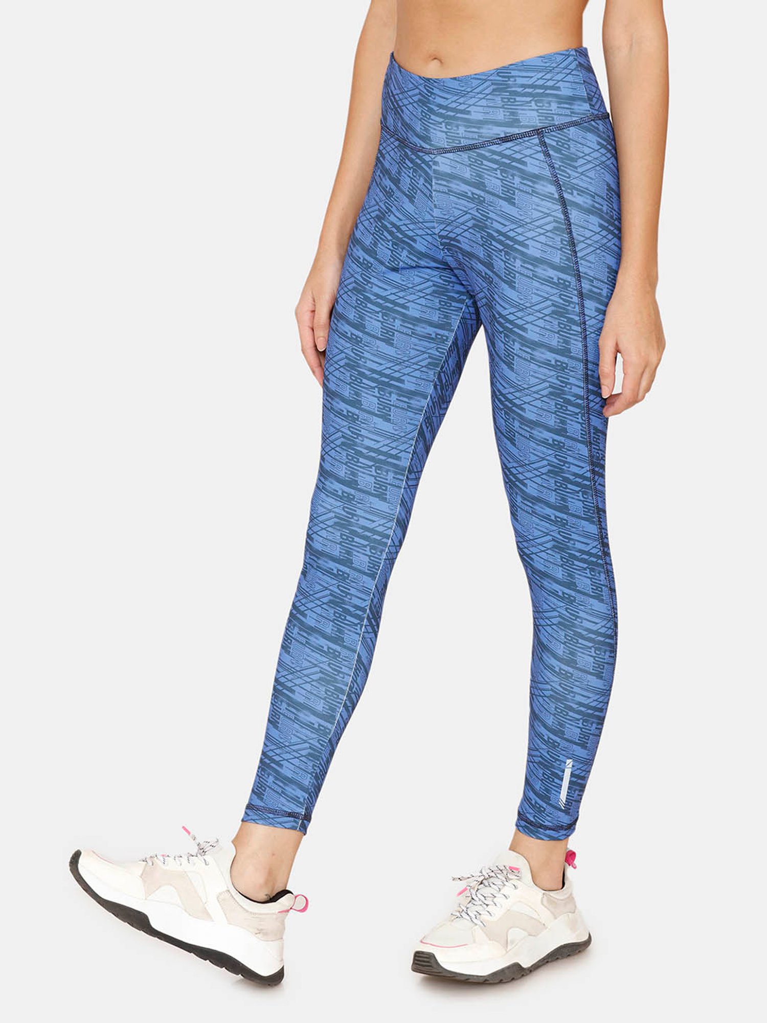 Zelocity by Zivame Blue Printed Tights