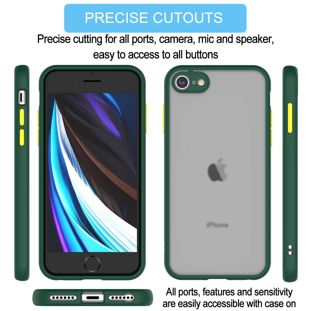 iPhone SE 2 2020 Case, Hard Case for iPhone 7 / 8 Shock Absorbing,Tekcoo Translucent Matte Sturdy Case [Military Grade Drop Tested] Soft TPU Bumper Slim Phone Case Cover for iPhone SE 2 2020 4.7"