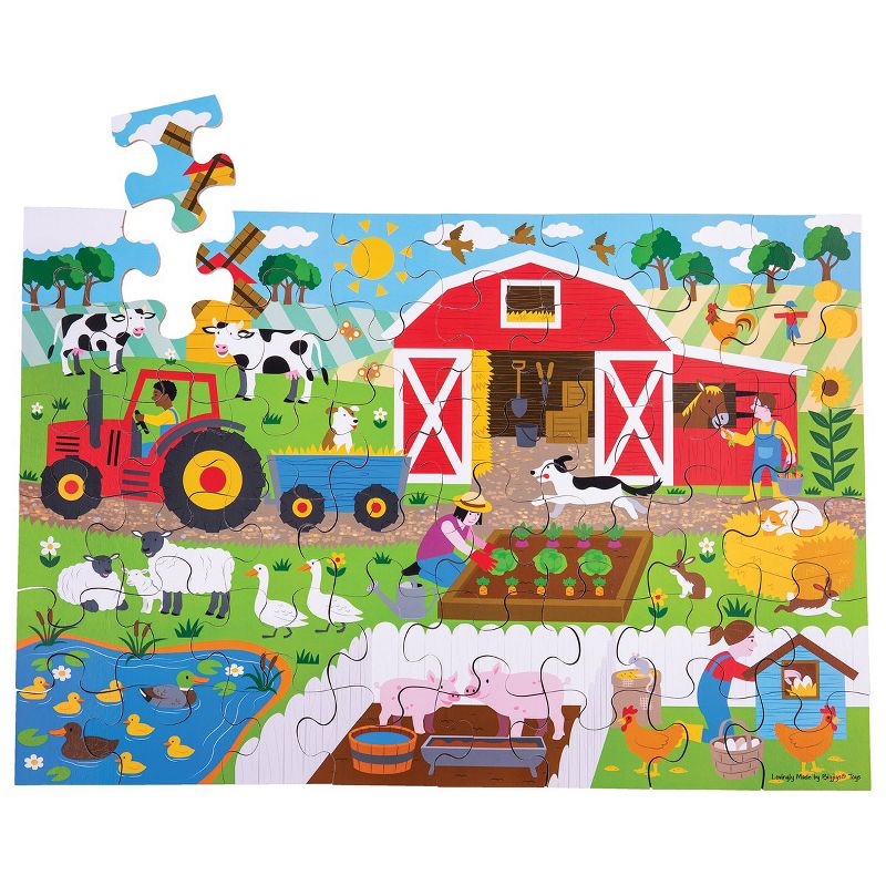 Bigjigs Toys Wooden Floor Puzzle - Ocean, Dollhouse, Farm and Construction
