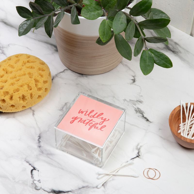 Chelcey Tate Wildly Grateful Pink 4" x 4" Acrylic Box - Deny Designs