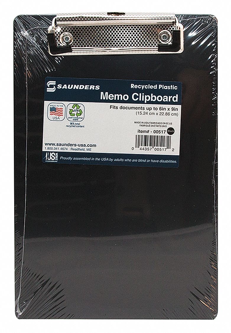 5-1/2" x 8-1/2" Clipboard 1/2", Black SAUNDERS 00517