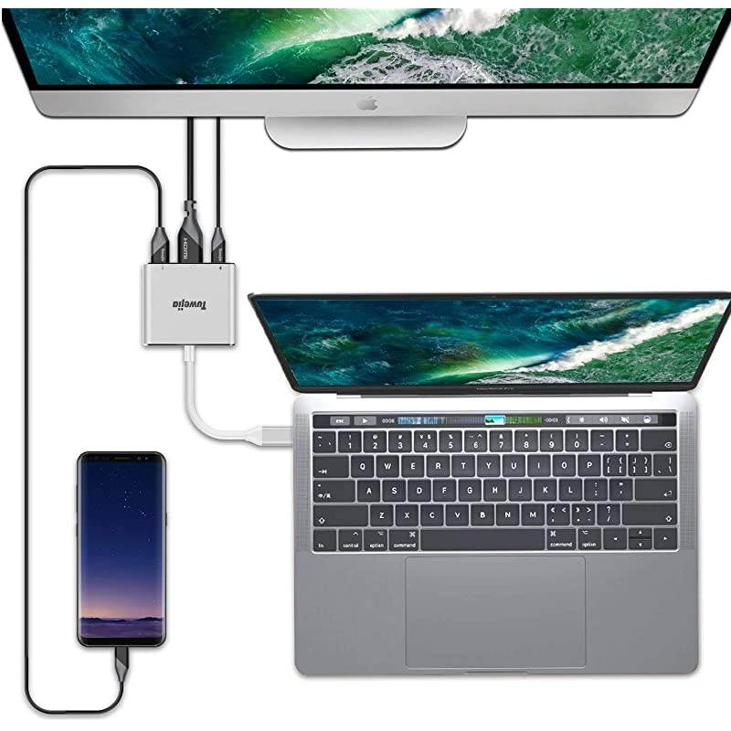 USB C to HDMI Multiport Adapter  USB 31 Thumderbolt 3 to HDMI 4K HDMI Output USB 30 Port and USBC Charging Port Compatible with MacBookMacBook ProMacBook Air 20192018 iPad Pro 201819