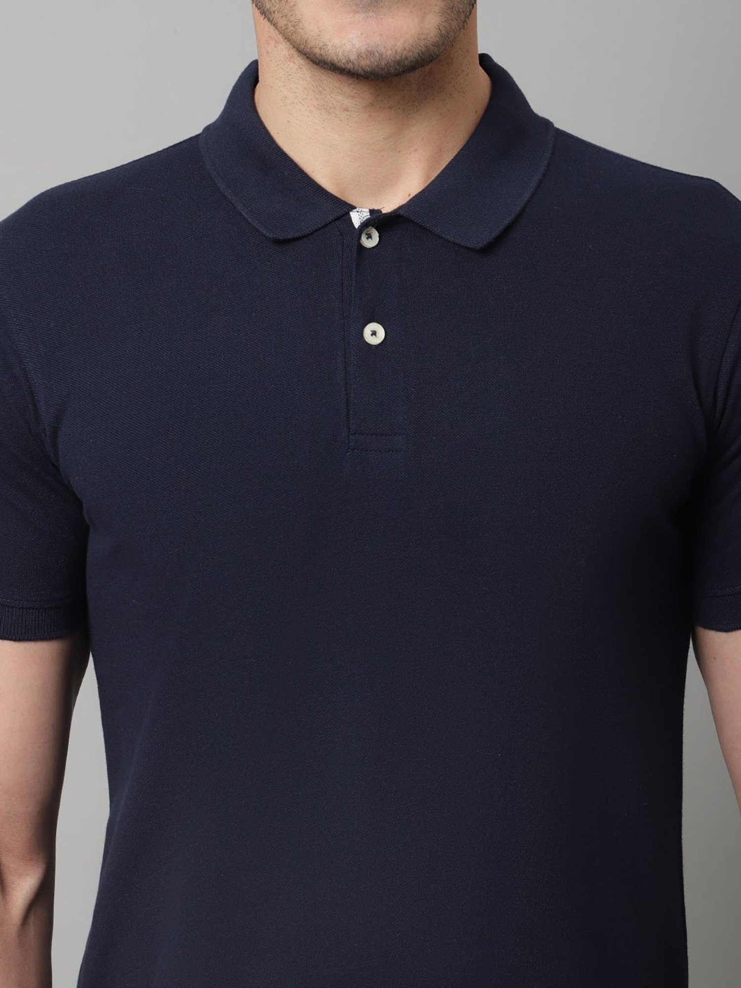 Cantabil Navy Regular Fit Polo T-Shirt