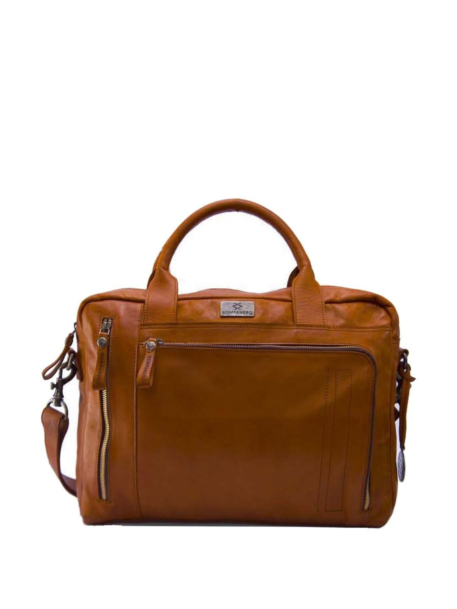 KOMPANERO Tan Leather Medium Messenger Bag