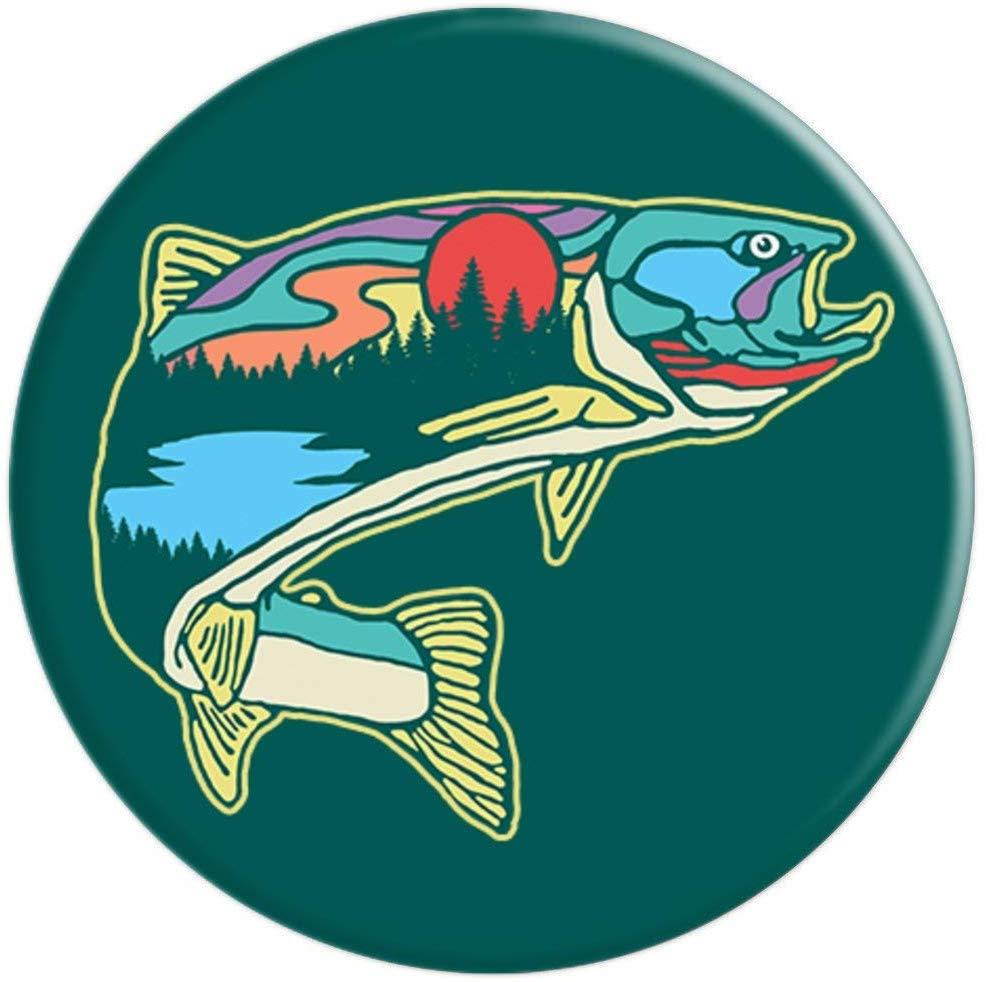 Nature Trout Illustration Vintage Fly Fishing Retro Design