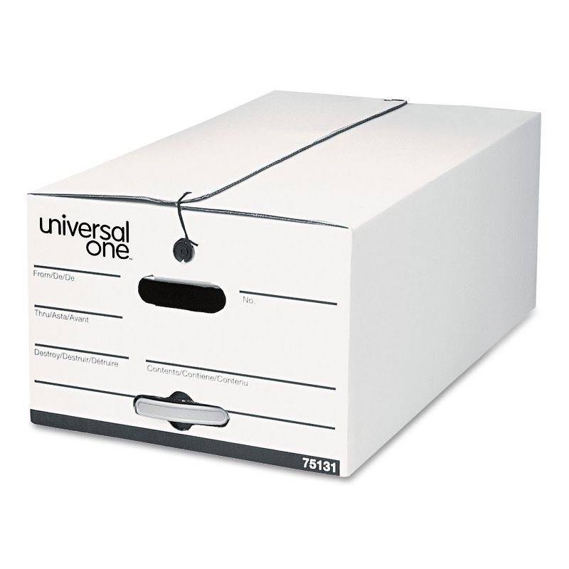 Universal String/Button Storage Box Legal Fiberboard White 12/Carton 75131