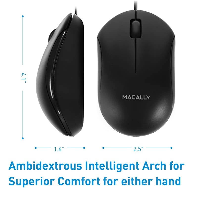 USB Wired Computer Mouse Simple 3 Button Scroll Wheel Design Ergonomic Easy to Use USB Wired Mouse Compatible with Windows Mac Plug Play USB Mouse for Laptop Desktop Black