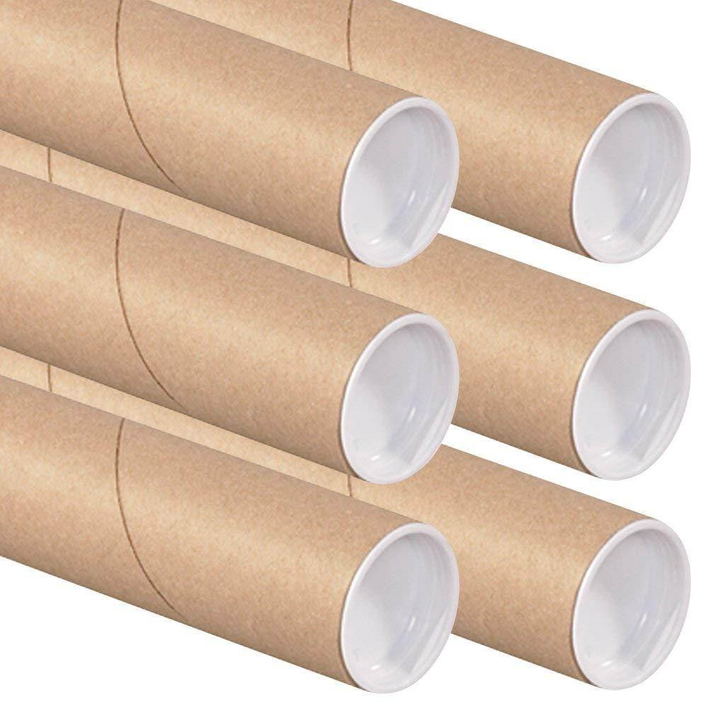 The Art Wall Kraft Mailing Tubes with Caps, 2-Inch by 30-Inch, 6-Pack