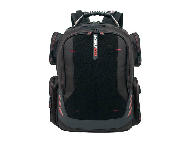 Mobile Edge - Core Gaming Checkpoint Friendly 18.4" Backpack w/Velcro Front Panel - Black with Red Trim