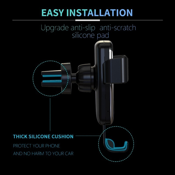 Car Gravity Mount Qi Wireless Charger for iPhone X 8 Plus iPhone XS Plus Air Vent Phone Holder Smart Wireless Fast Charging for Samsung Galaxy S9 S9 Plus S8 S7 S6 Note 9 Note 8 and Most 4.0&rdquo;-6.5&ldquo; Cell