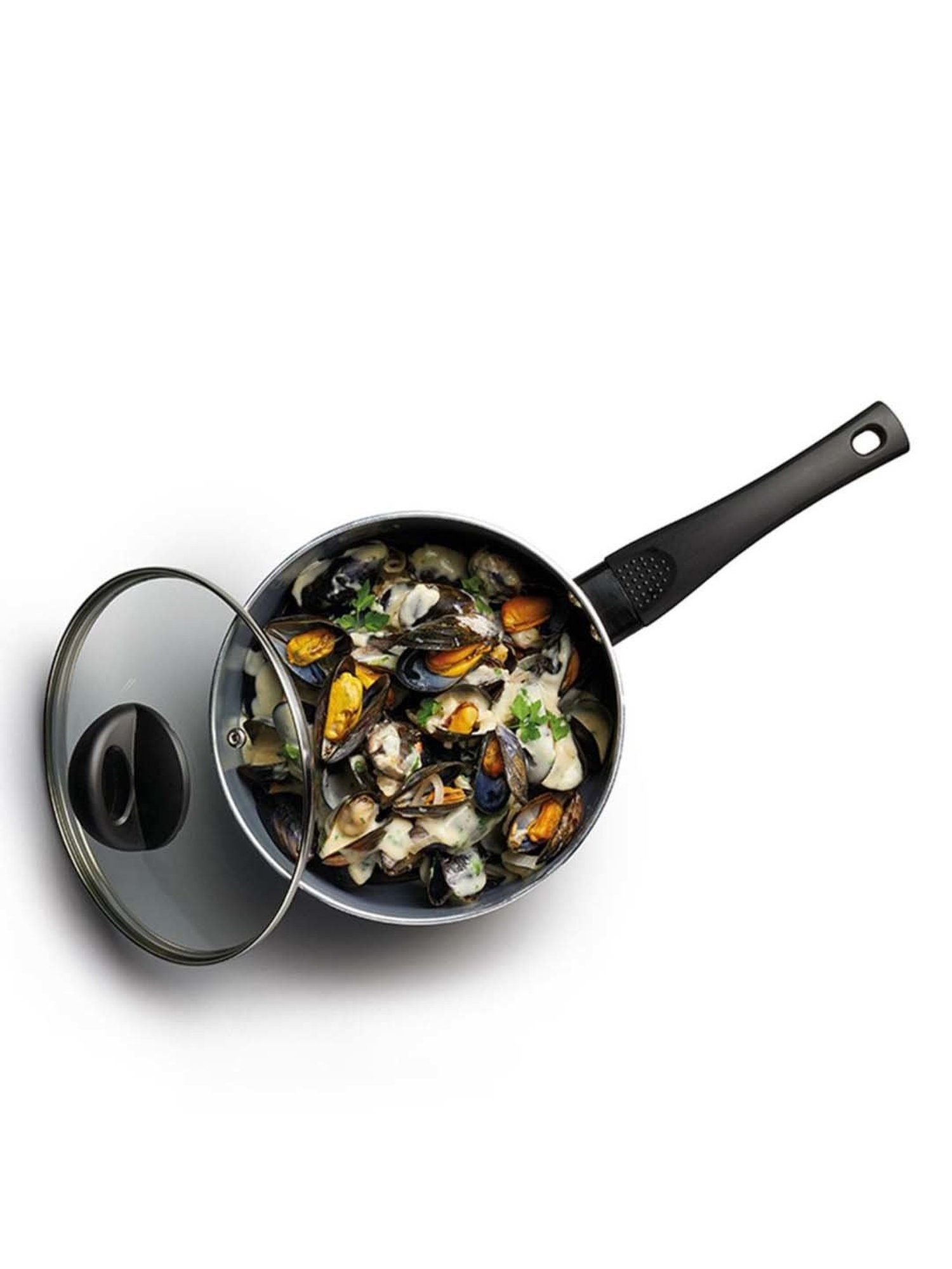 MasterClass Black Medium Aluminium Sauce Pan - 18 cm
