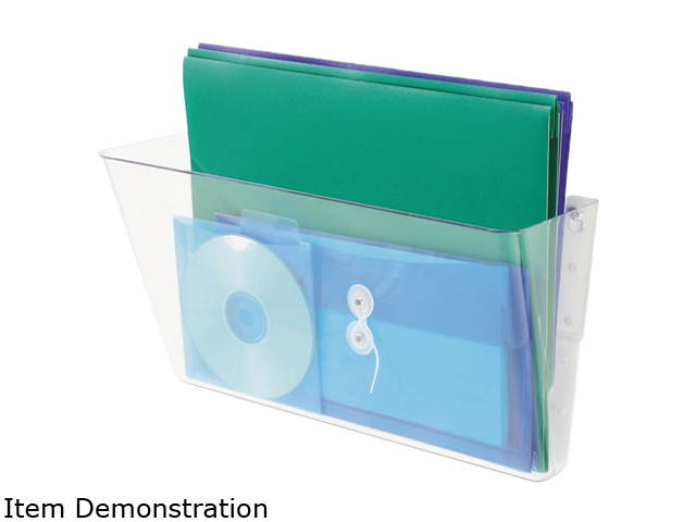 Deflect-o 74301 Stackable Wall File, Legal, Three Pocket, Clear