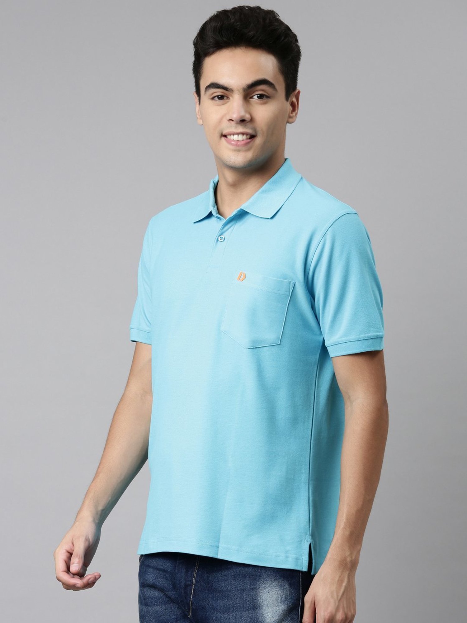 Dixcy Scott Maximus Blue Cotton Regular Fit Polo T-Shirt