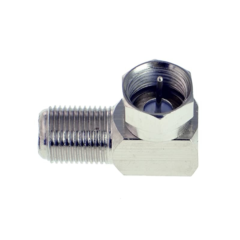 FType Right Angle Adapter 90&deg; Female to Male Connector 5 Pack Part CONNF81RA5PK