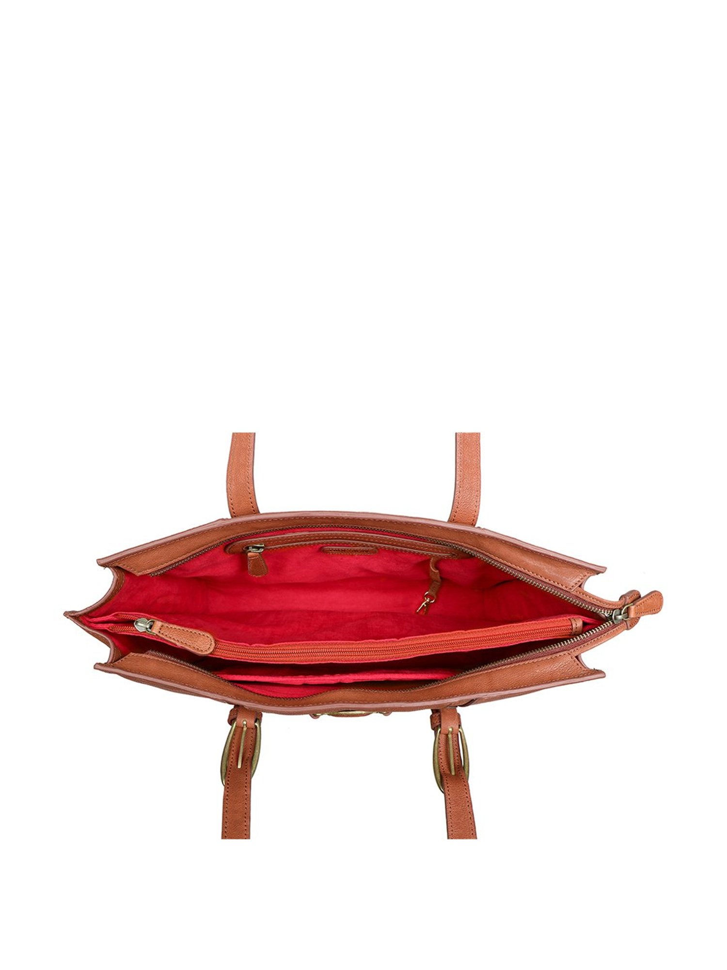 Hidesign Rockstar Metal Tan Solid Medium Laptop Handbag