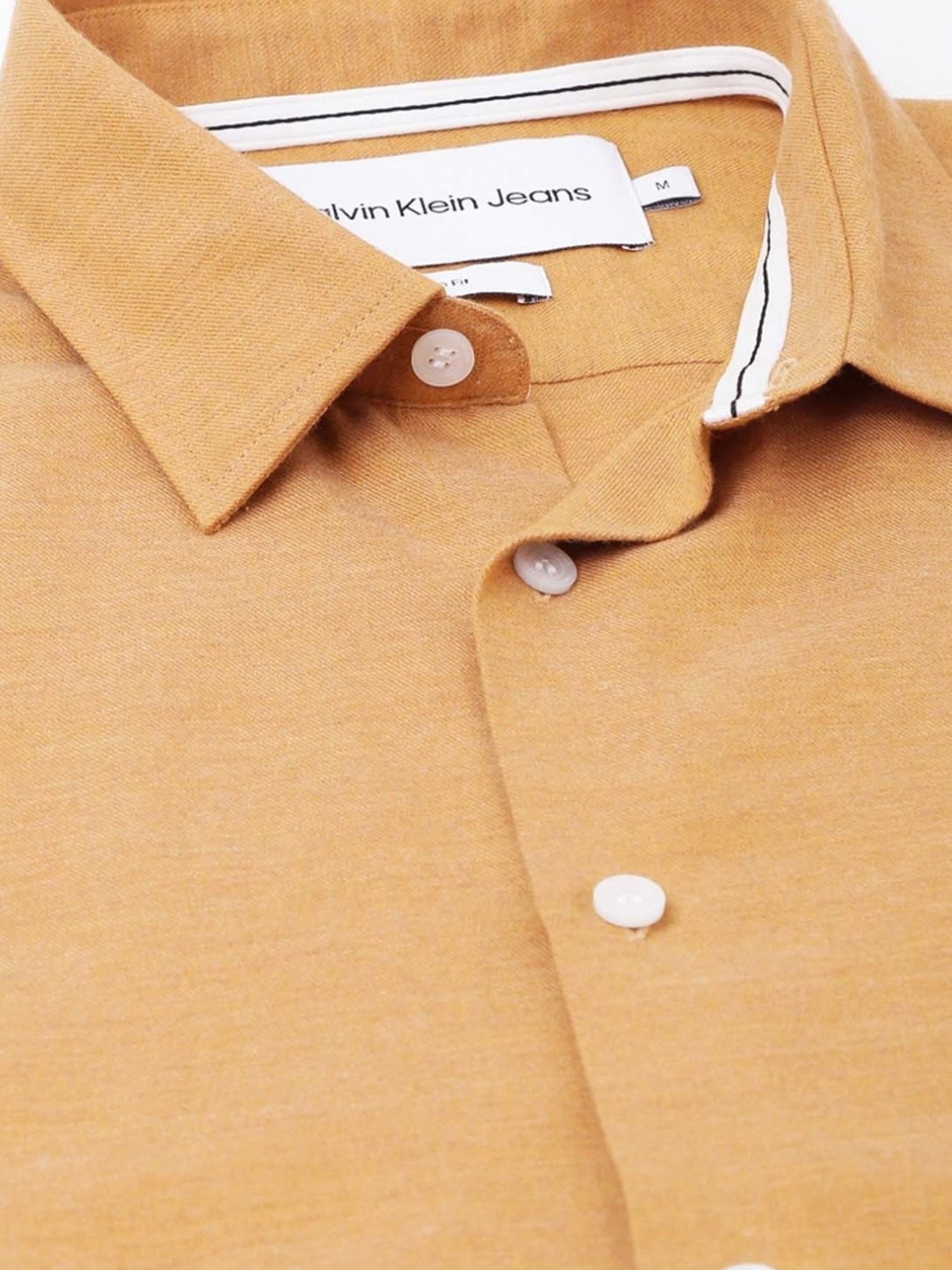 Calvin Klein Orange Pop Cotton Slim Fit Shirt