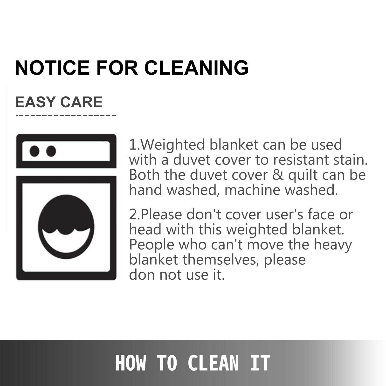 Weighted Blanket 15lbs With Duvet Cover For Adults  Kids Faster Sleep 60x80"