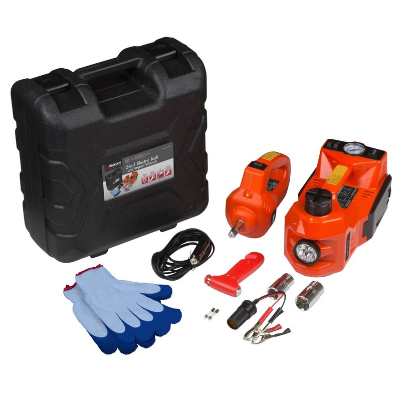 Wagan 3 in 1 Electric Jack Impact Wrench and Air Compressor Kit