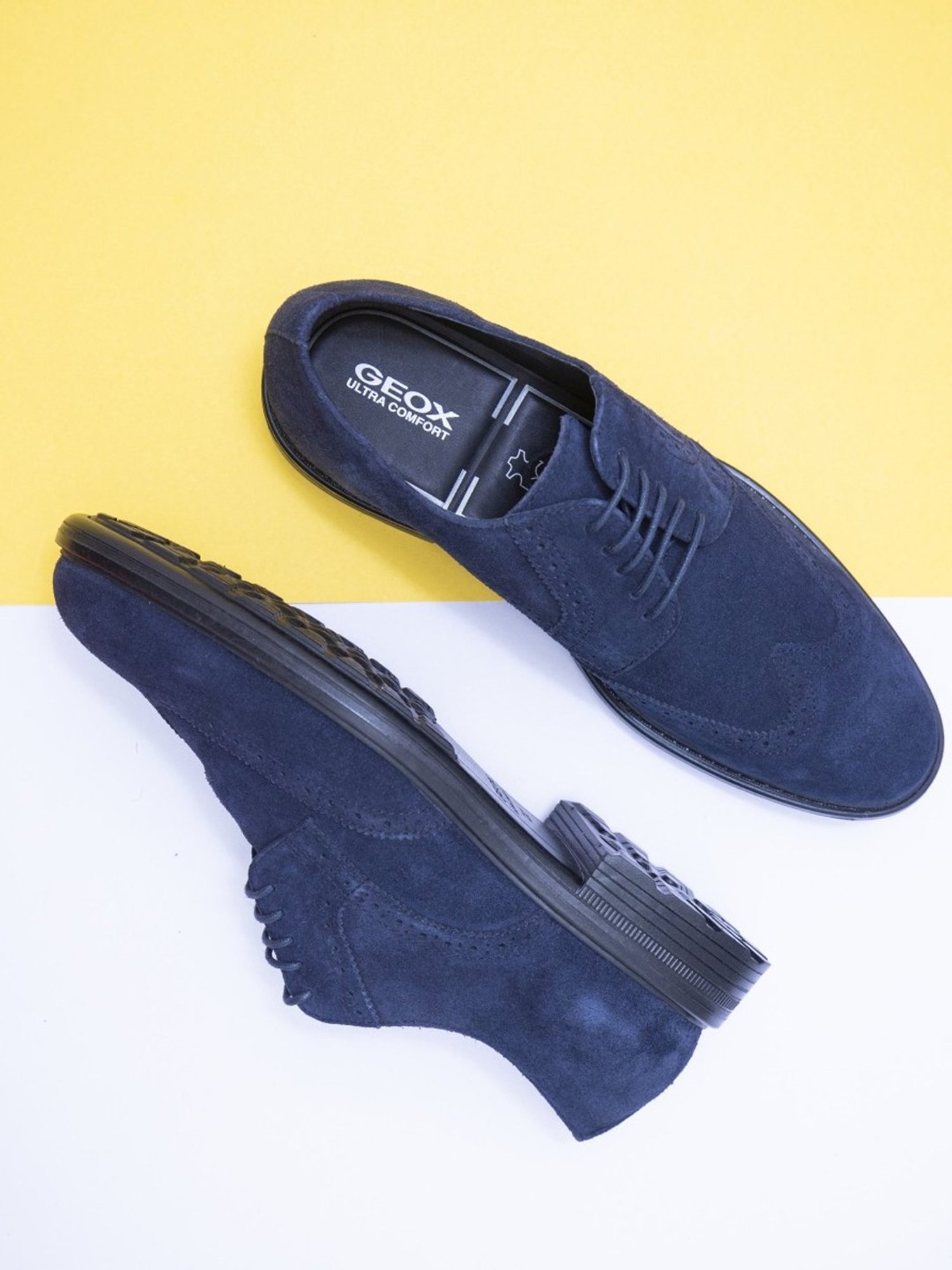 Geox Men's U Walk Preasure Navy Brogue Shoes