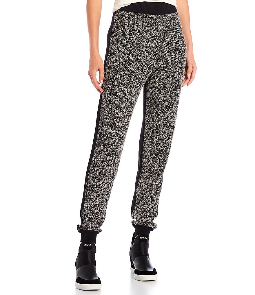 Donna Karan New York Stretch Boucle Knit Elastic Waist Coordinating Pull-On Joggers