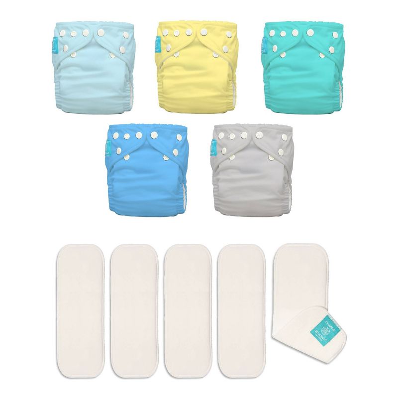 Charlie Banana 5pk Reusable All-in-One My First Cloth Diapers - Pastel