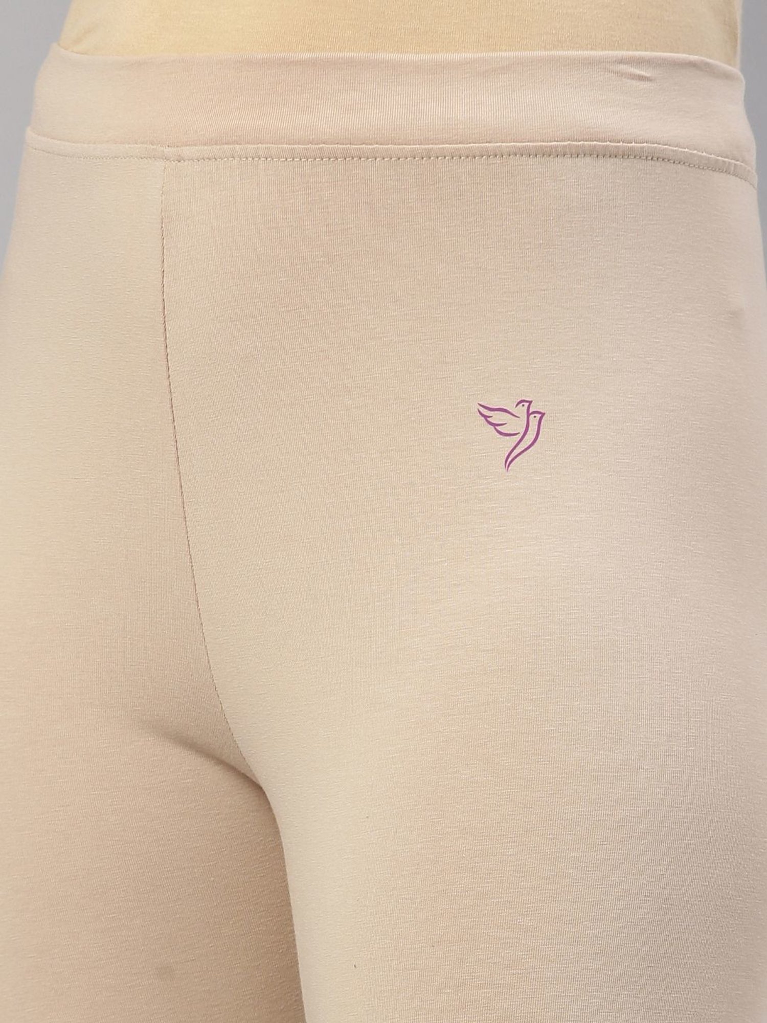 TWIN BIRDS Beige Cotton Capris