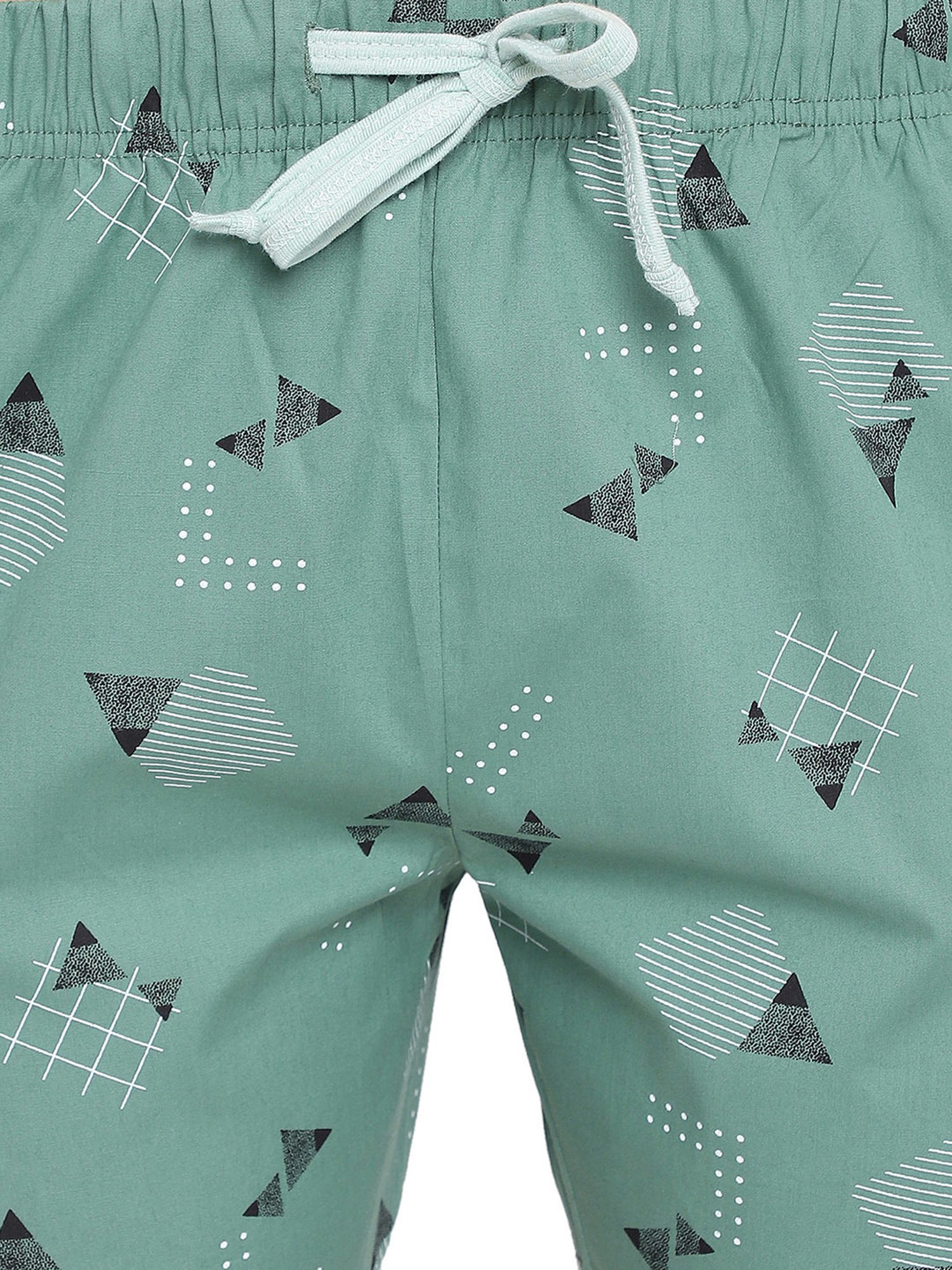 La Intimo Green Printed T-Shirt With Shorts