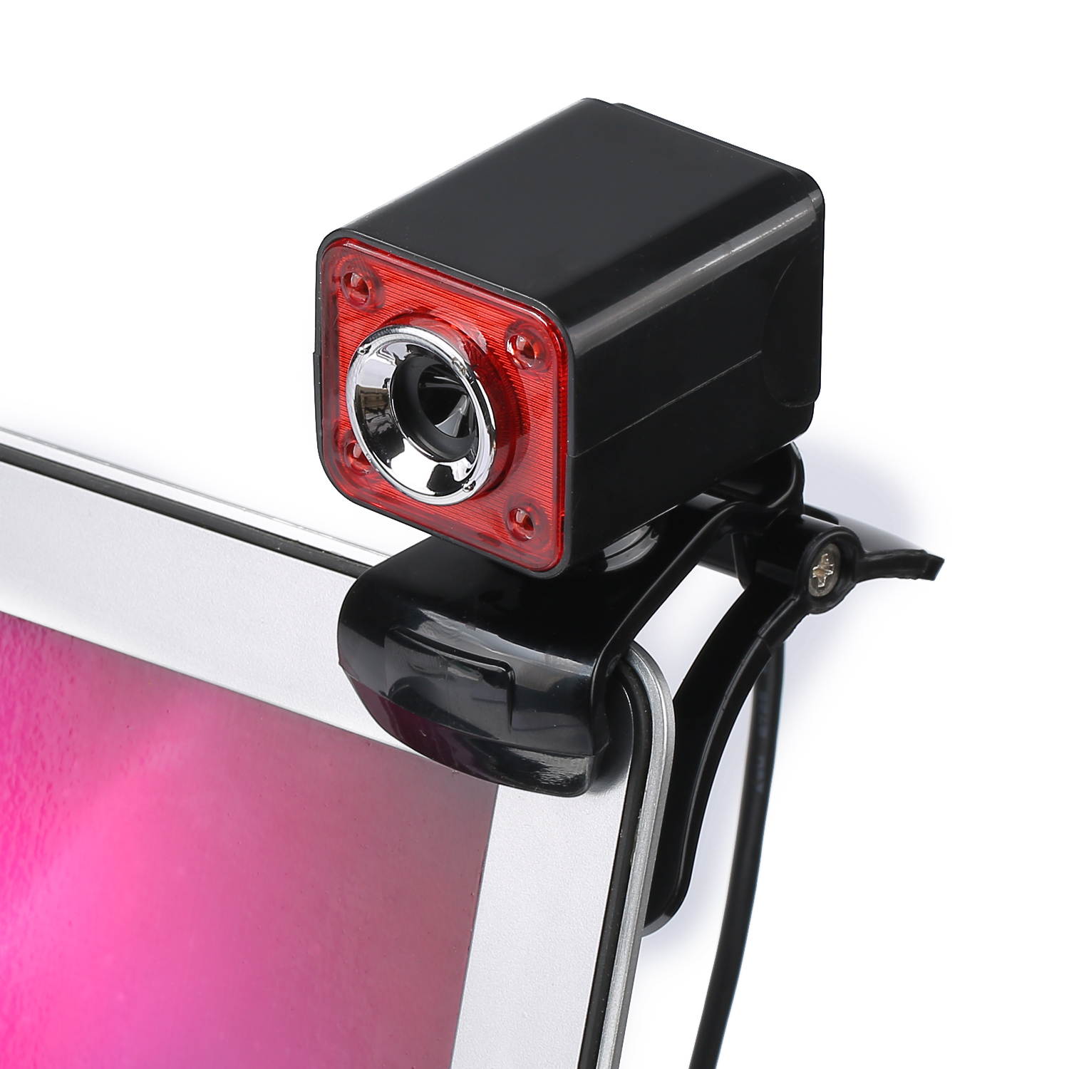 12.0M Pixels HD Night Vision Computer Camera with 10m Sound-absorbing Microphone, Webcam with 4 LED Lights, Can Rotate 360 Degrees Freely, Support Netmeeting, Live Broadcast and Skype etc. (Black)