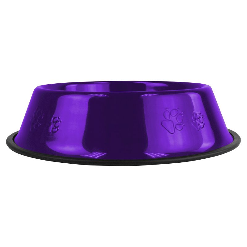 Platinum Pet Embossed Non-Tip Cat/Dog Bowl - Electric Purple - 1.25 Cup