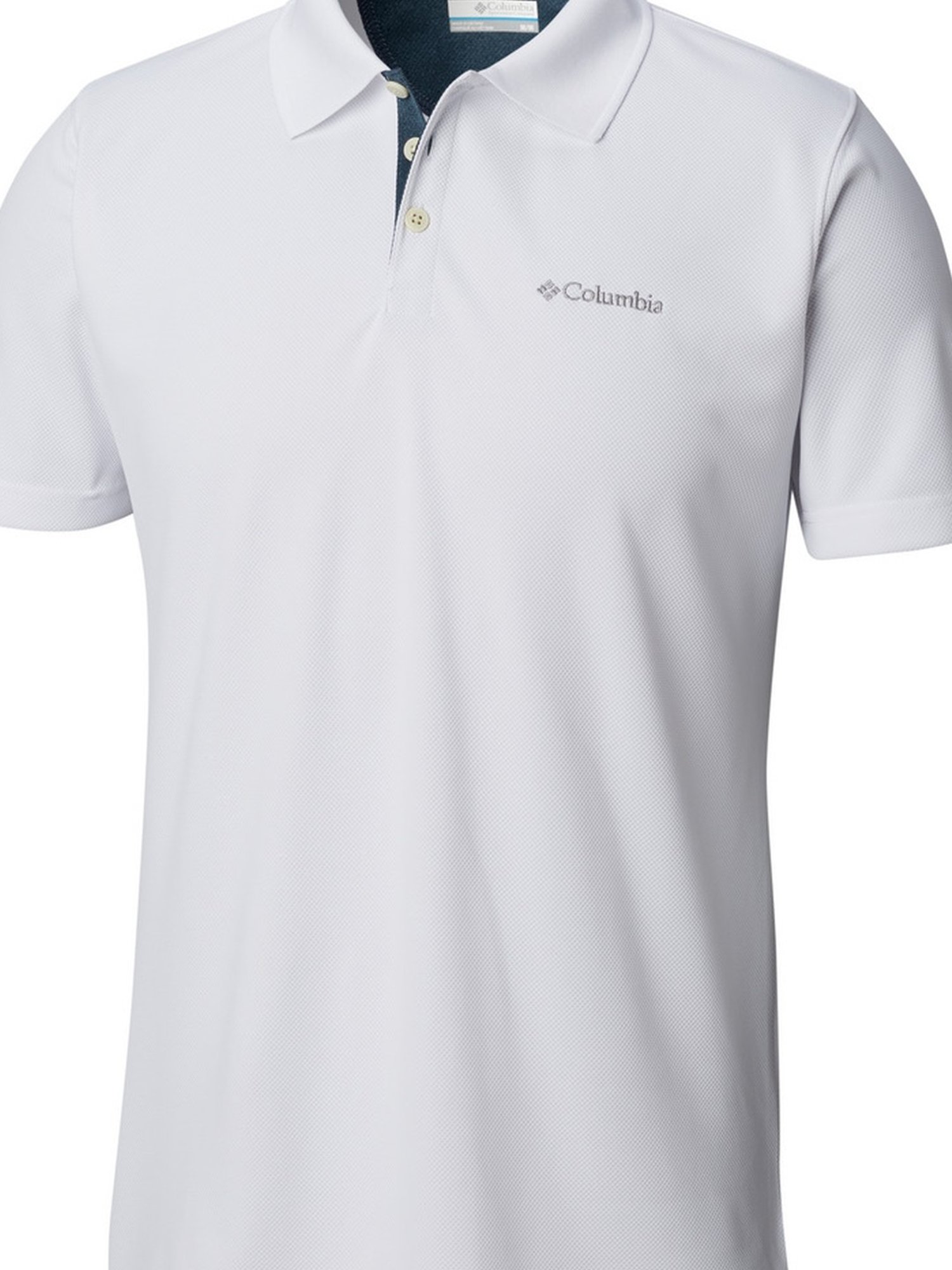 Columbia White Regular Fit Polo T-Shirt