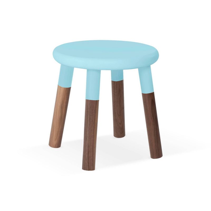 Set of 2 Peewee Wood Veneer Kids' Chairs Solid Walnut/Sky Blue - Nico & Yeye