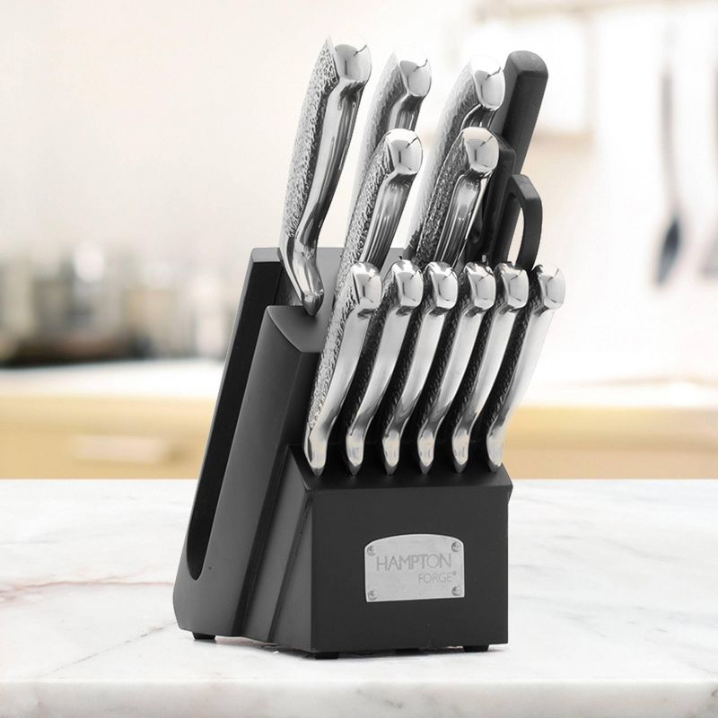 Hampton Signature Argentum Hammered - 14pc Knife Block Set, Forged