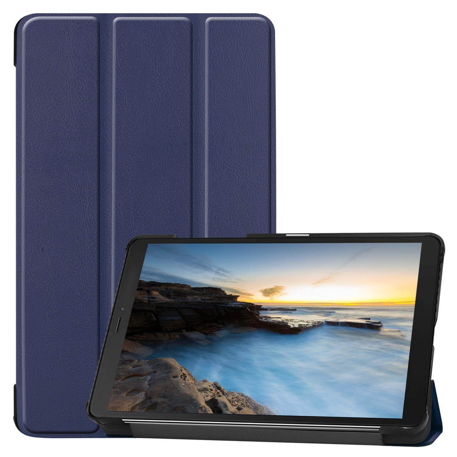 Compatible with Samsung Galaxy Tab A 8.0 2019 Case SM-T290 / T295 / T297 Shockproof Folio Stand Cover PU Leather Holster Tablet Protective Case with Kickstand
