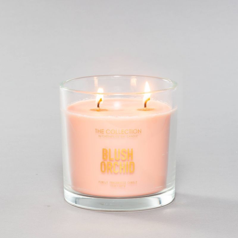 13oz Clear Jar 2-Wick Candle Blush Orchid - Chesapeake Bay Candle