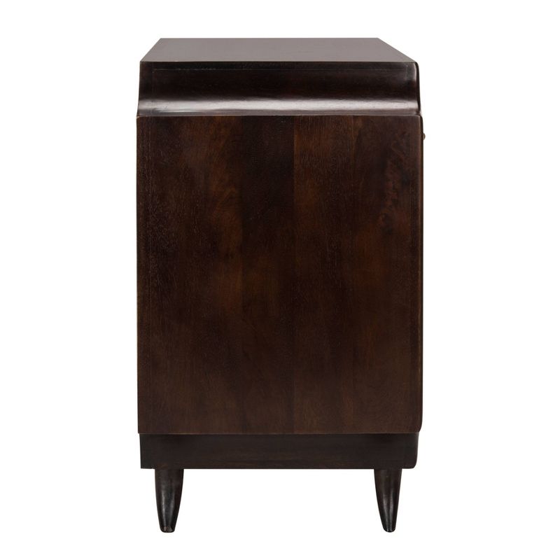 Alina Wood 3 Drawer Dresser Dark Walnut/Natural - Safavieh