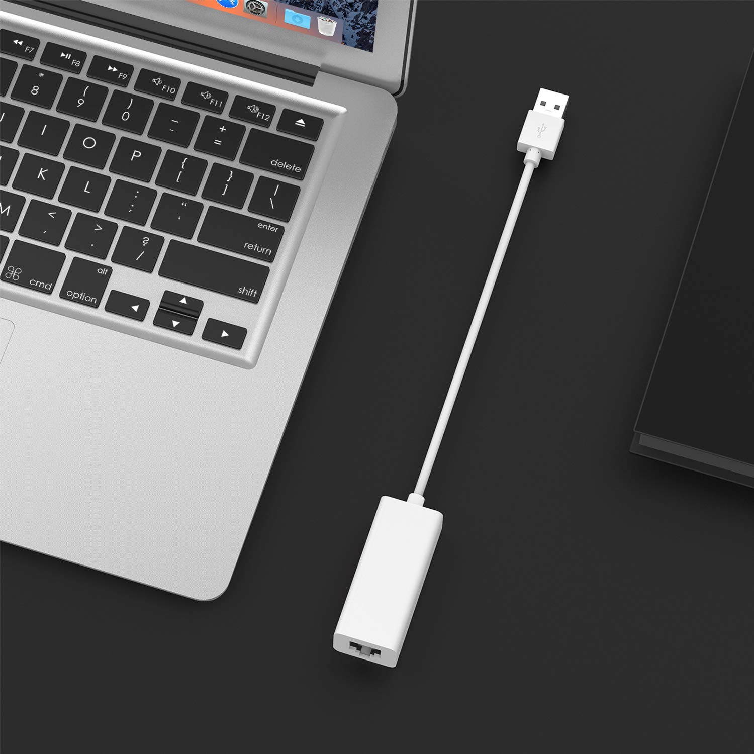 LENTION USB 2.0 to 10/100M Ethernet Adapter Laptop RJ45 LAN Network Extender Compatible MacBook Air/Pro (Previous Generation), Surface Laptop, Chromebook, More (White)