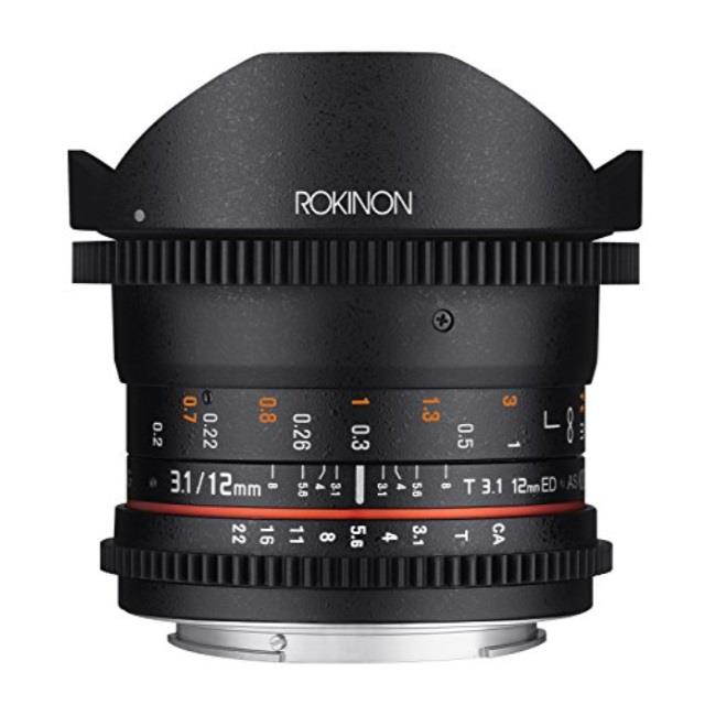 Rokinon 12mm T/3.1 Full Frame Cine DS Fisheye Lens (for Video DSLR Canon EOS Cameras)